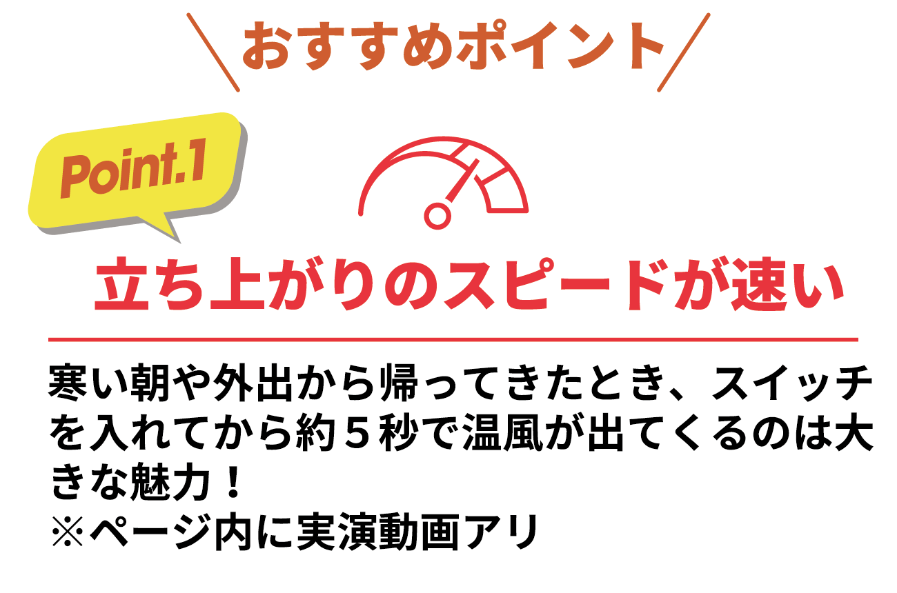 乾燥スピードが圧倒的に早い